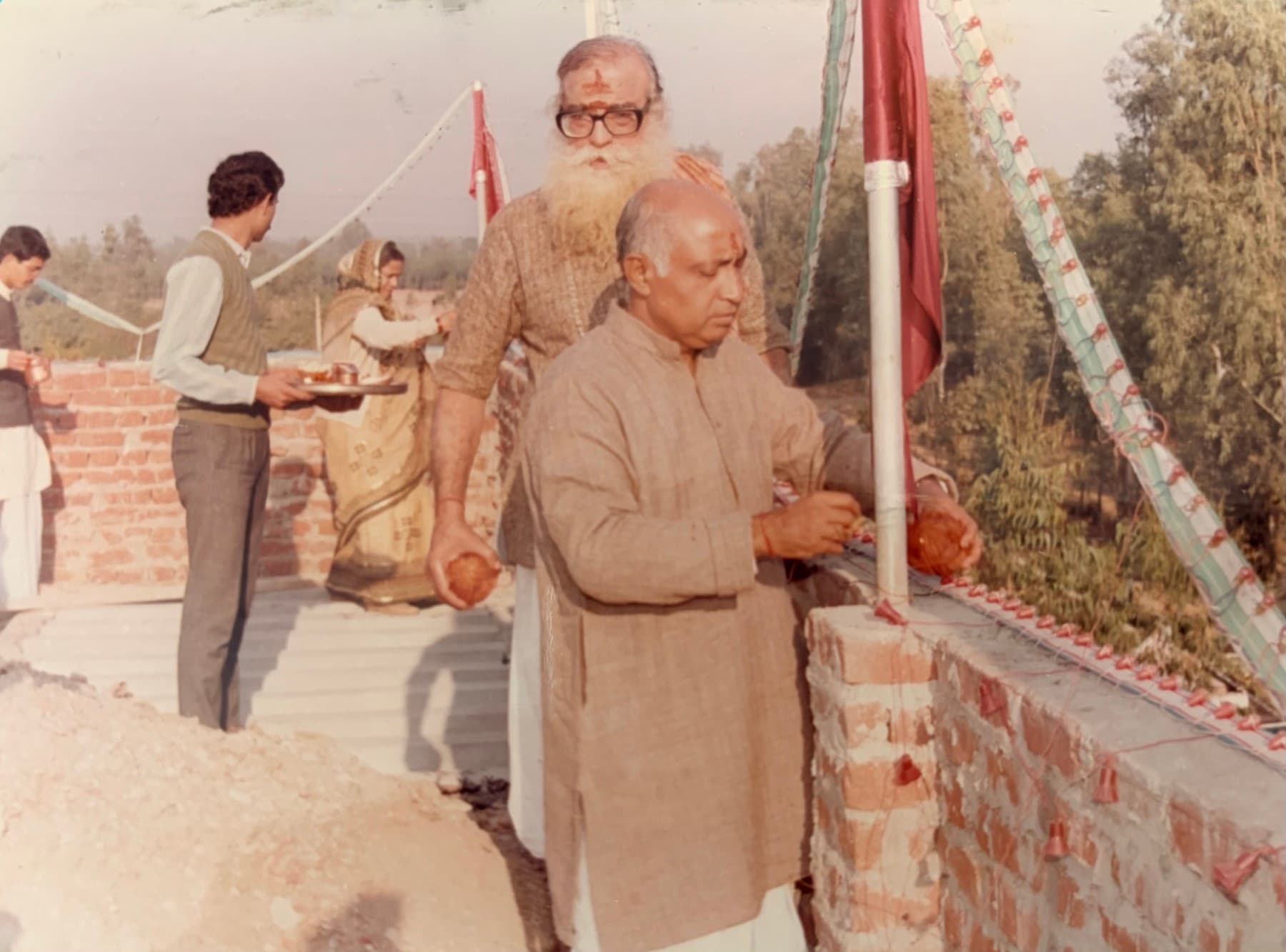 Hotel Vasant family archive photograph from the Bhoomi Poojan ceremony