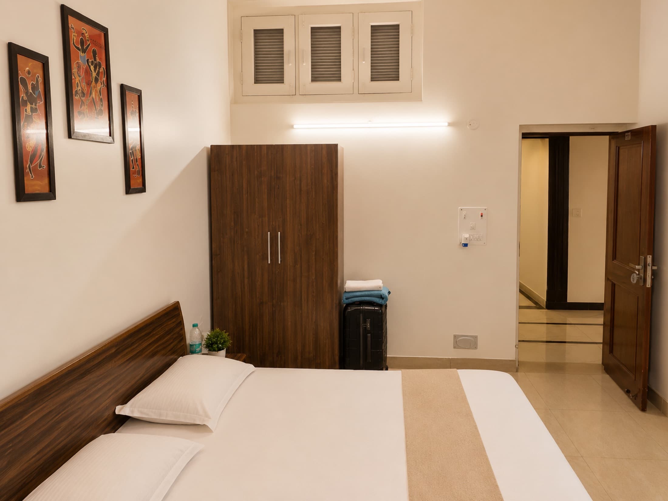 Deluxe Room at Hotel Vasant with comfortable bedding